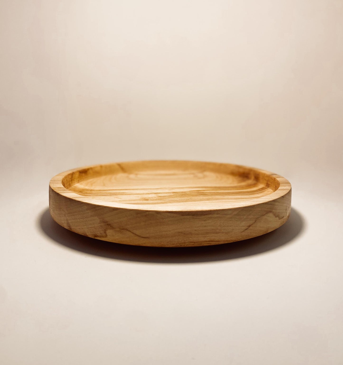 Hand-turned wooden display plate