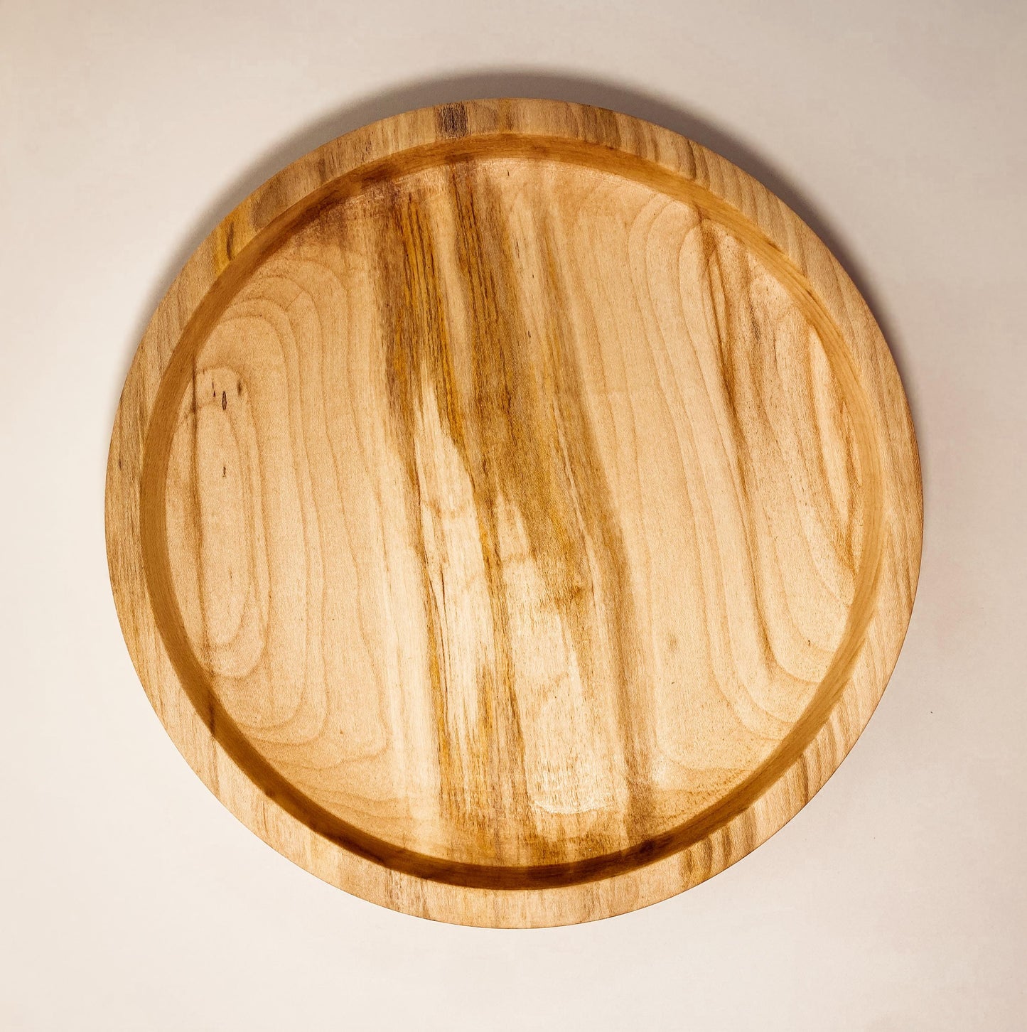 Hand-turned wooden display plate