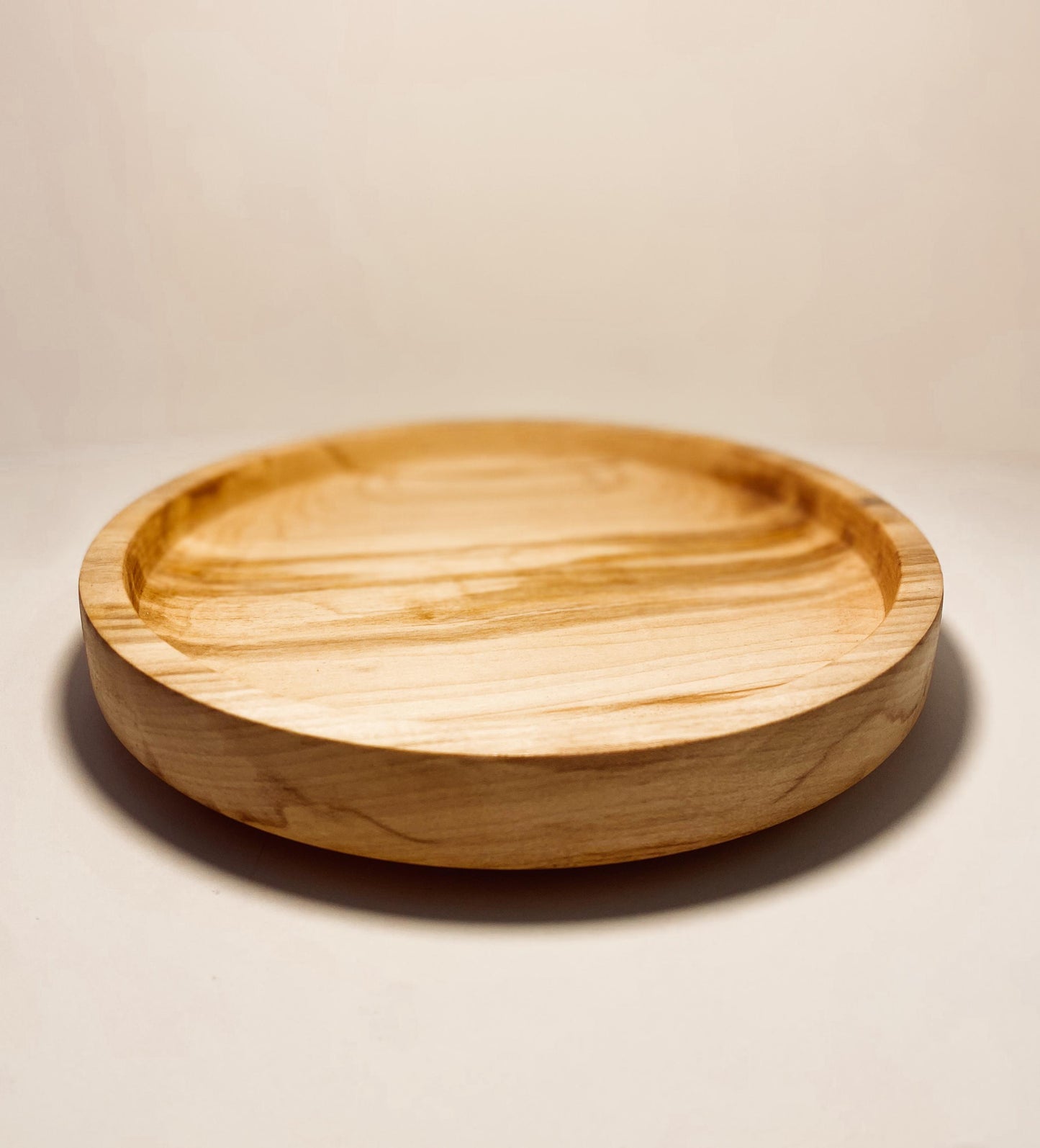 Hand-turned wooden display plate