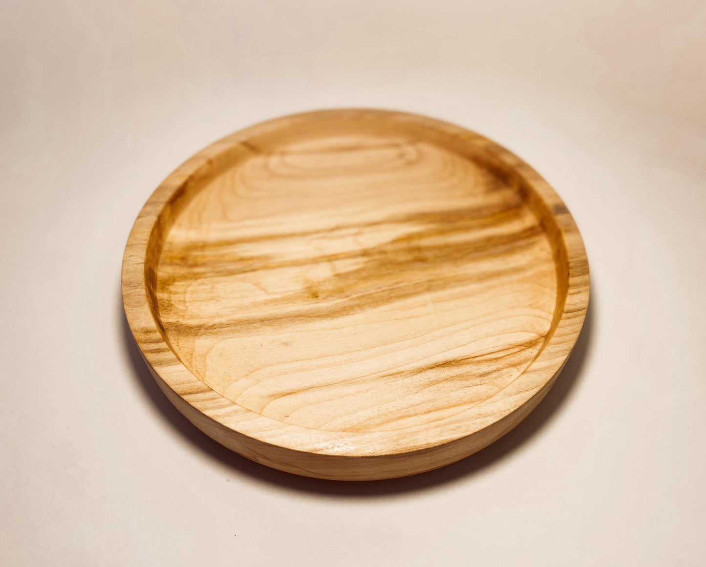 Hand-turned wooden display plate