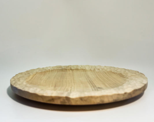 Ash plate hand carved