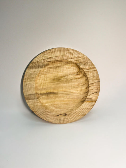Sycamore plate hand carved