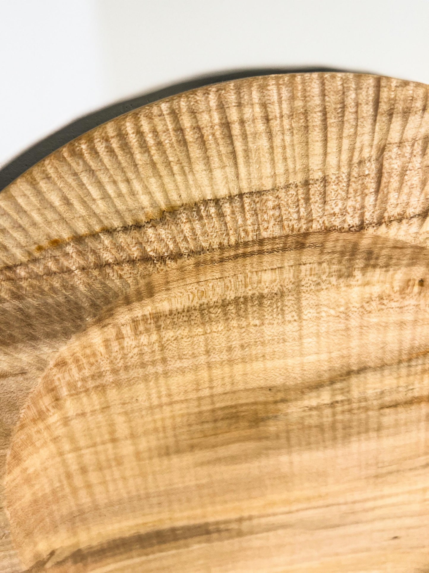 Sycamore plate hand carved