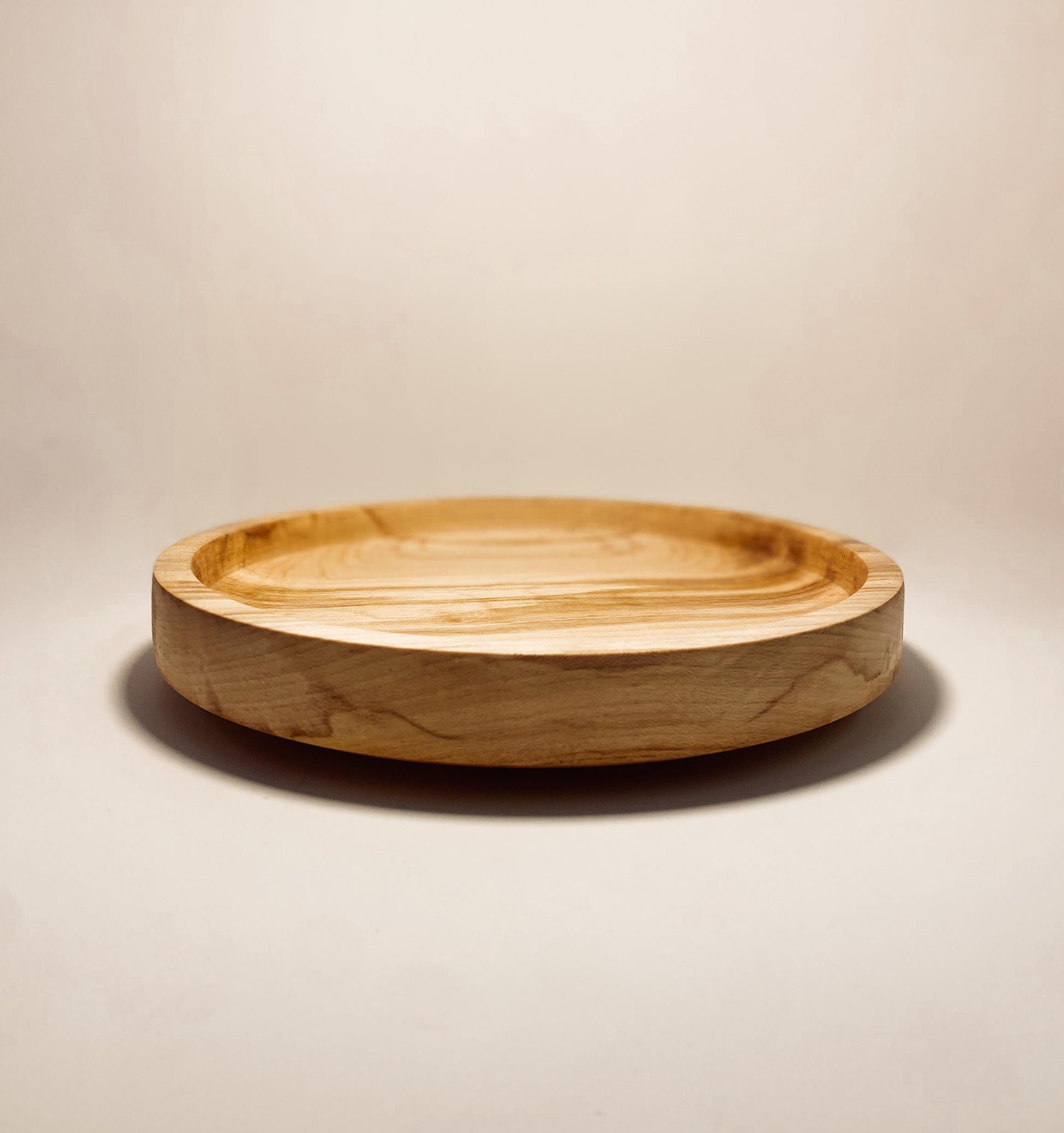 Hand-turned wooden display plate