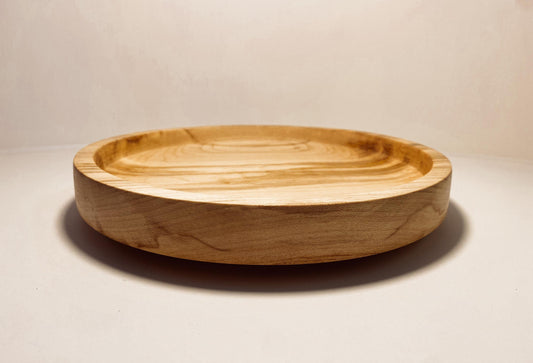 Hand-turned wooden display plate