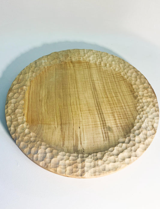 Ash plate hand carved