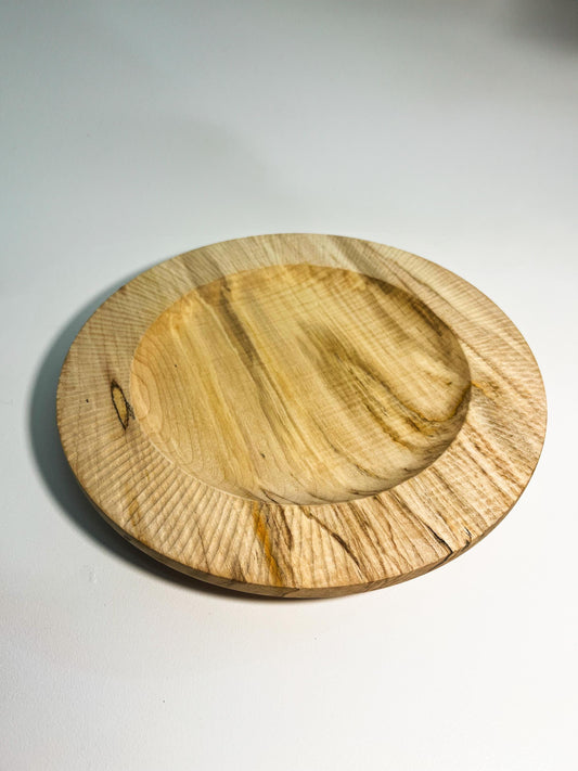 Sycamore plate hand carved